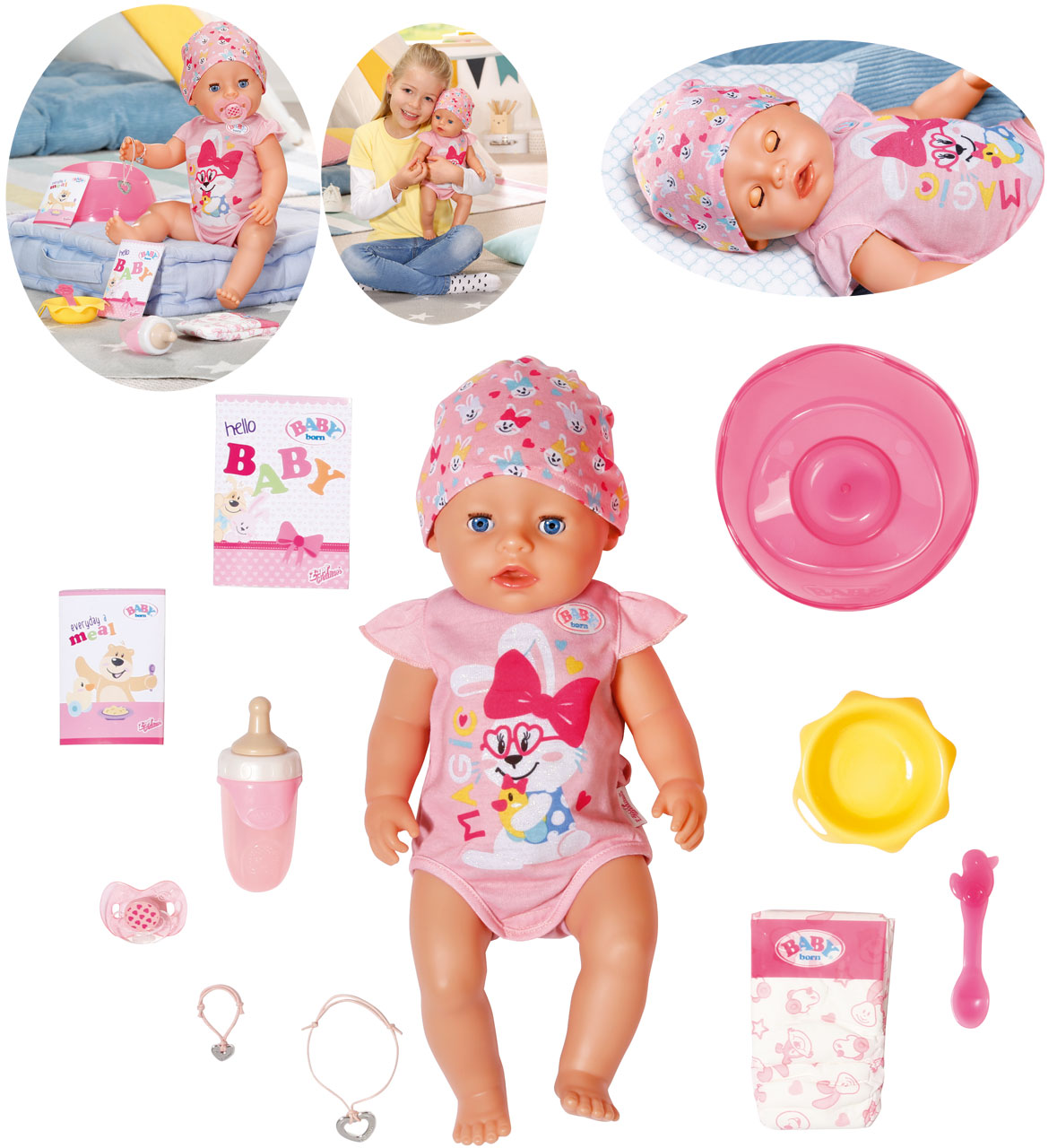 cm 43 ZAPF ✔️ Magic Born (Rosa) Spielzeug24 Puppe | CREATION® Baby Girl