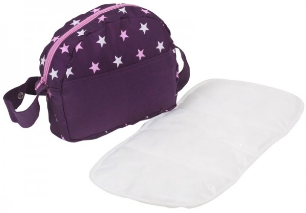 Wickeltasche für Puppenwagen (Stars Lila)