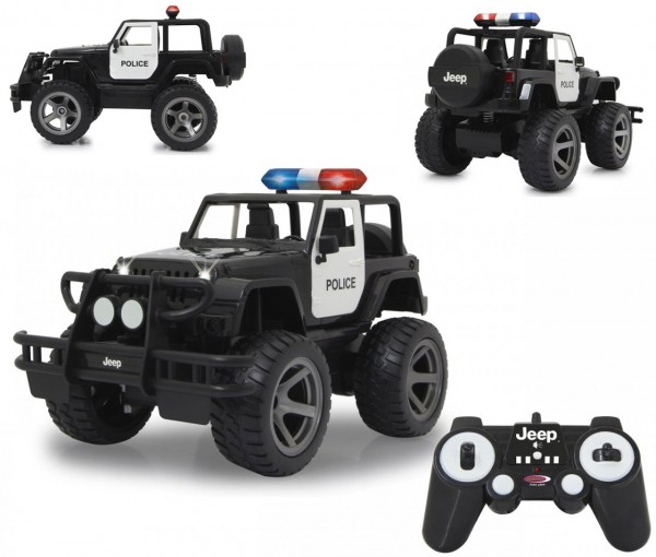 RC Jeep Wrangler Police Polizeiauto 1:12 2,4 GHz (Schwarz)