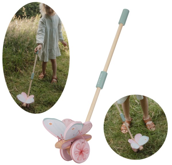Schiebetier Schmetterling Fairy Garden aus Holz (Rosa)
