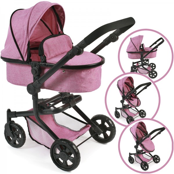 Puppenwagen Mika 2in1 (Jeans Pink)