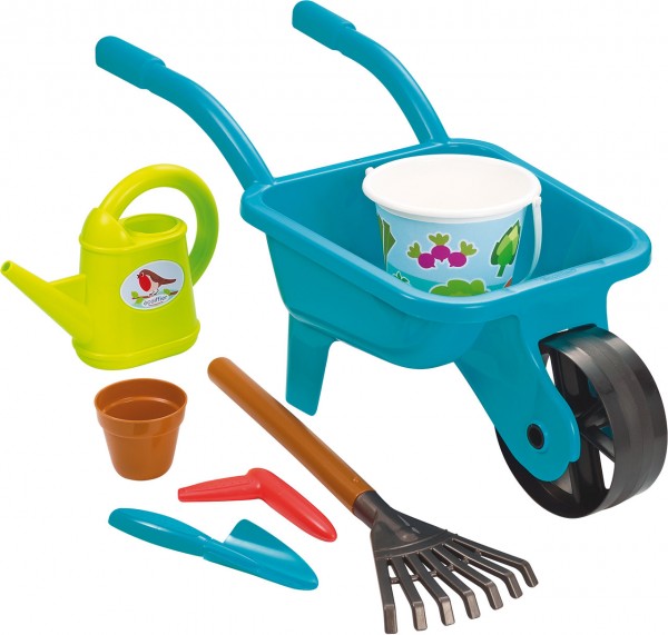 Schubkarre mit Gartenzubehör (Petrol)