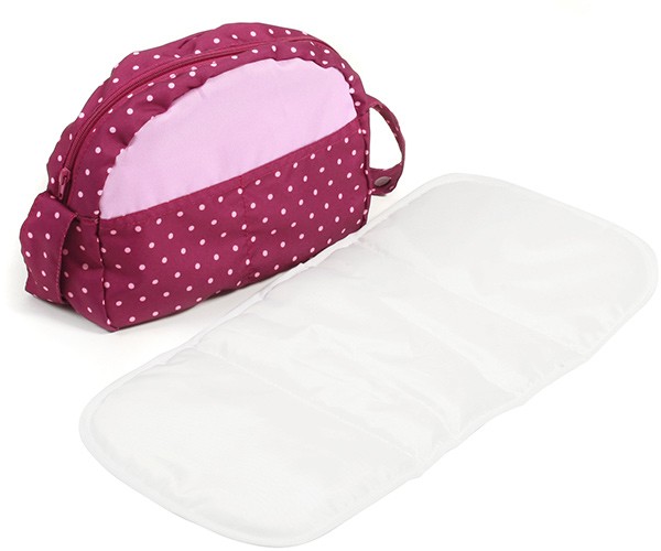 Wickeltasche für Puppenwagen (Dots Brombeere)