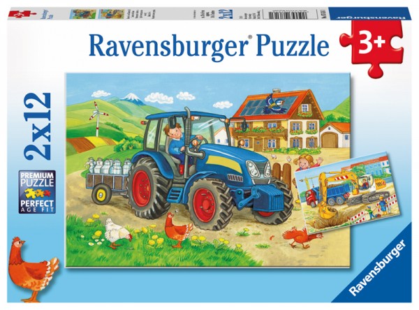 Kinderpuzzle Baustelle und Bauernhof ab 3 Jahren