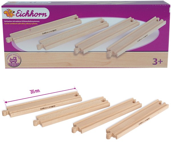 Eisenbahn-Set Gerade Schienen lang 4-teilig
