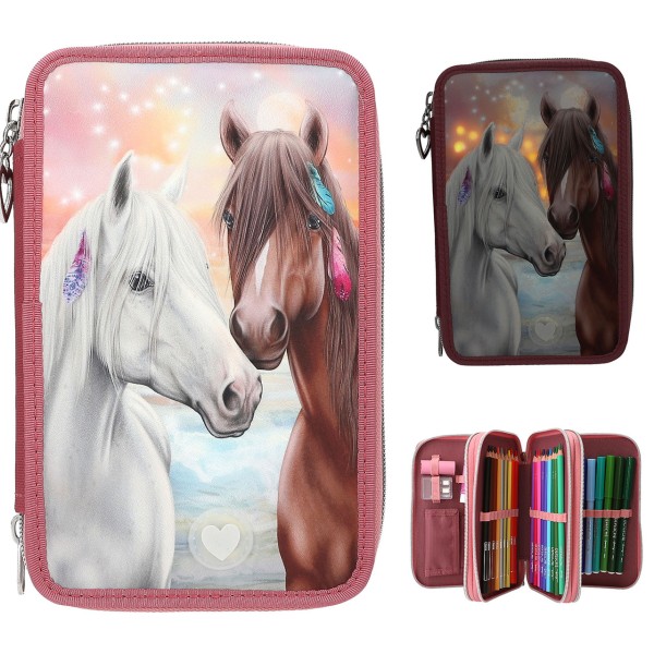 Miss Melody 3 Fach Federtasche LED