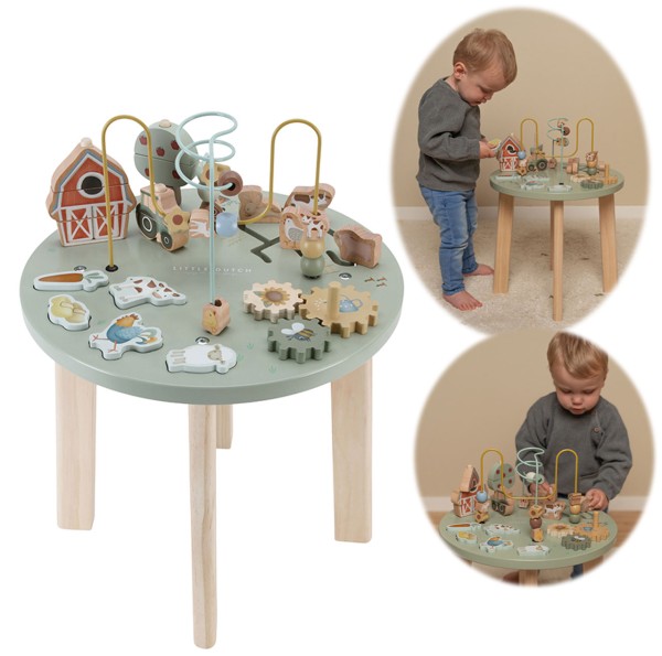 Activity-Tisch Little Farm aus Holz (Salbeigrün)