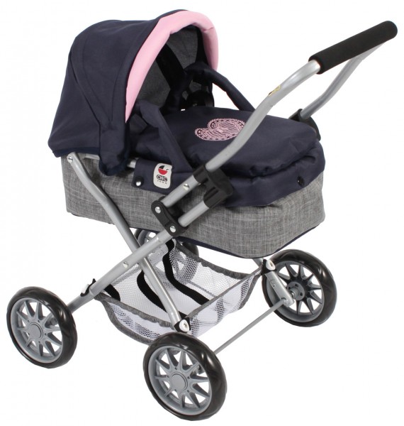 Mein erster Puppenwagen Smarty (Melange Navy-Grau)
