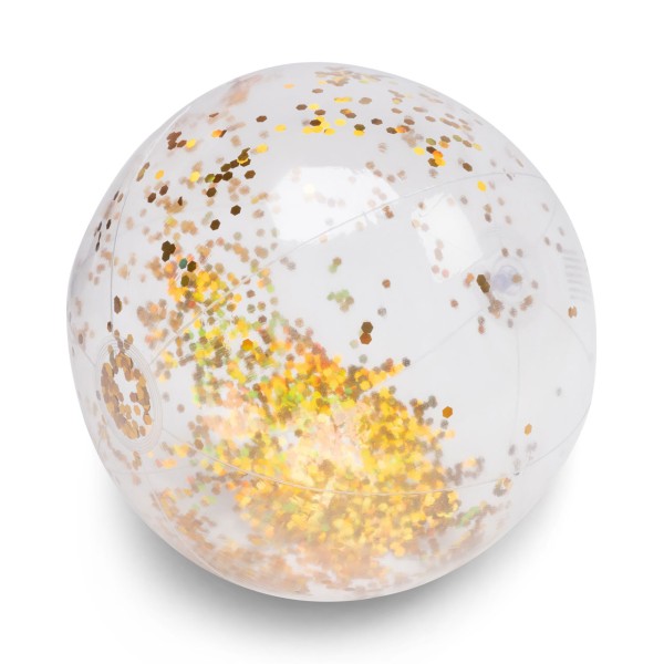Wasserball 51 cm Transparent mit Glitzer (Gold)