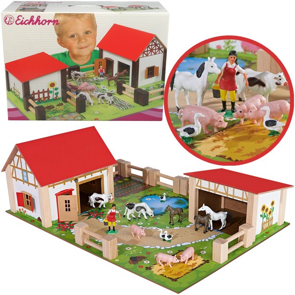Spielset Bauernhof aus Holz