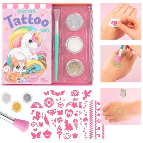 Ylvi Glitzer Tattoo Set Einhorn