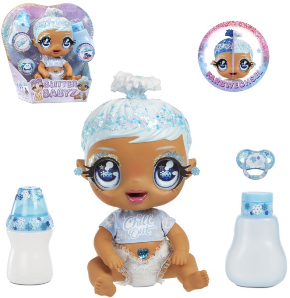 Glitter Babyz Doll Glitzer Baby mit Glitzerhaaren January Snowflake