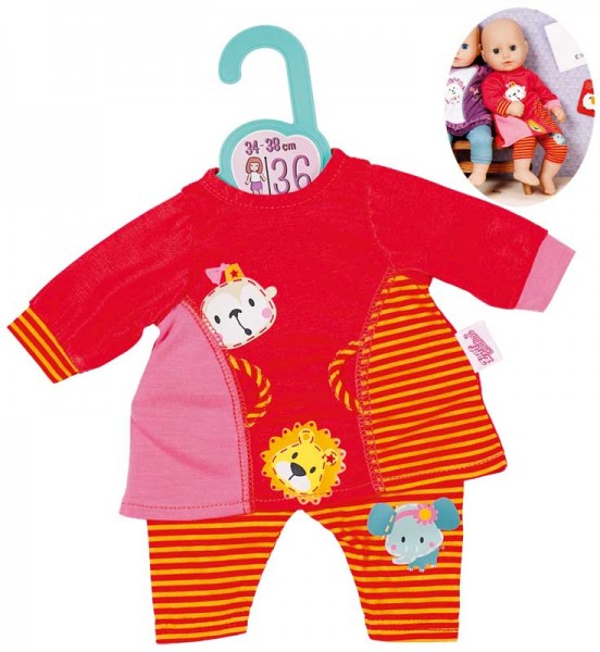 Dolly Moda Sommerkleid & Leggings 34 - 38 cm (Rot-Orange)