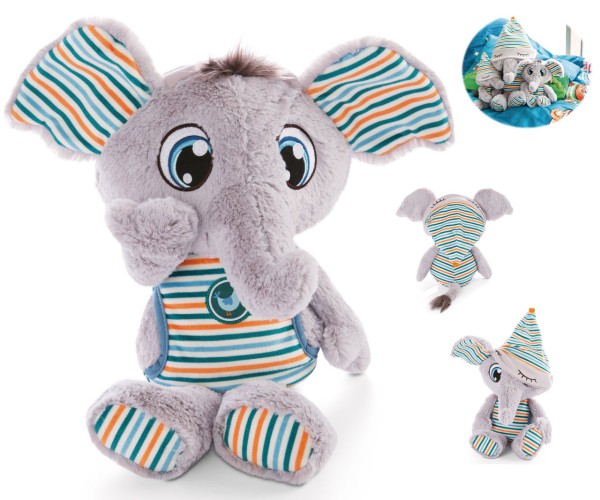 Kuscheltier Schlafmützen Elefant Polino 38 cm (Grau-Bunt)