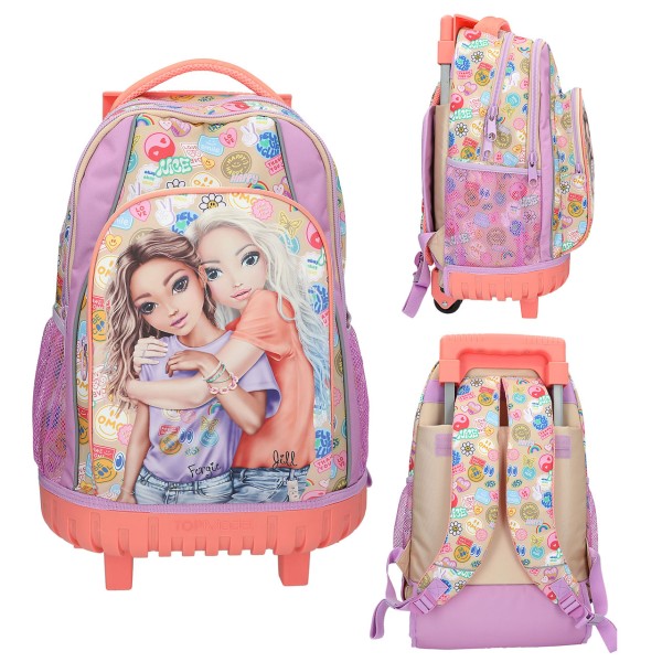 TOPModel Schulrucksack Trolley Girl Power (Beige, Flieder, Koralle)