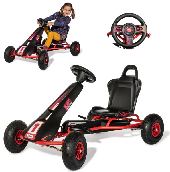 Go Kart AR8R mit Luftbereifung und Soundlenkrad (Rot)