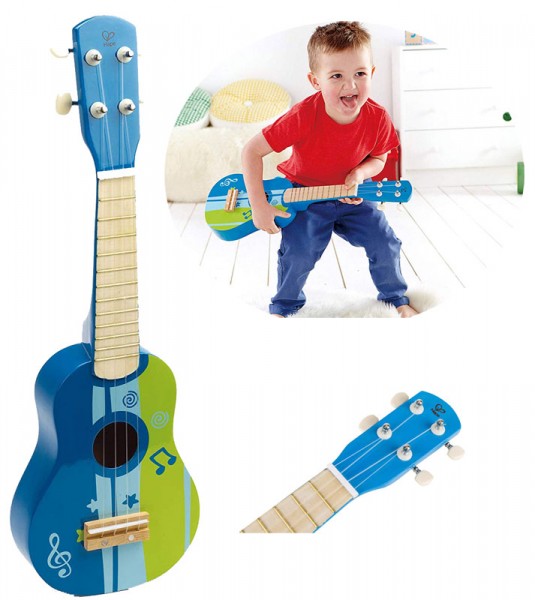 Kindergitarre Ukuele aus Holz (Blau)