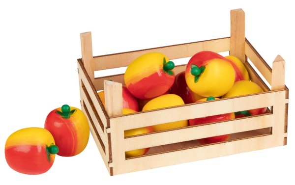 Holzkiste mit Äpfeln
