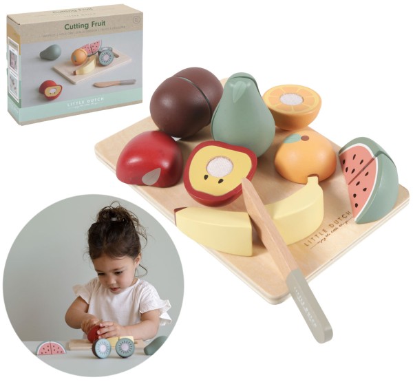 Obst zum Schneiden aus Holz für Spielküche