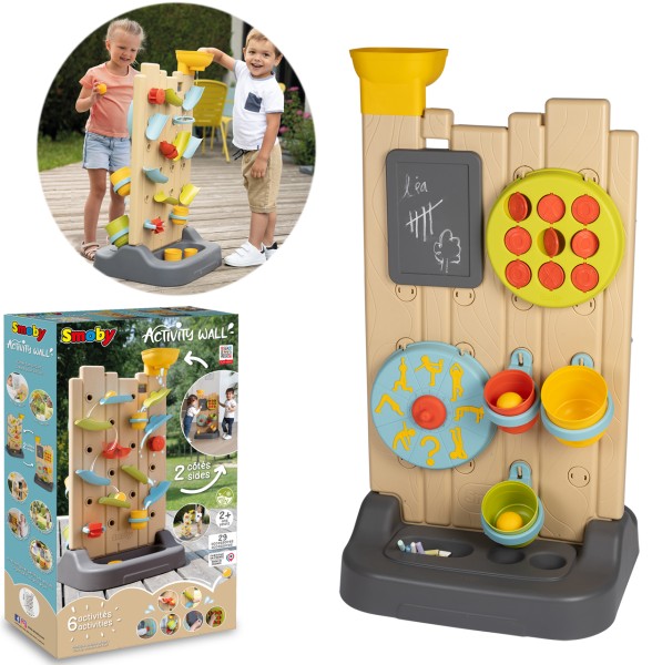 Activity Wall 6-in-1 Spielgerät mit 2 Spielseiten für Drinnen und Draußen