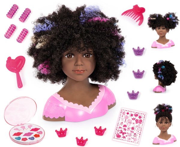 Charlene Super Model Schmink- und Frisierkopf 27 cm Afro-Look (Schwarz)