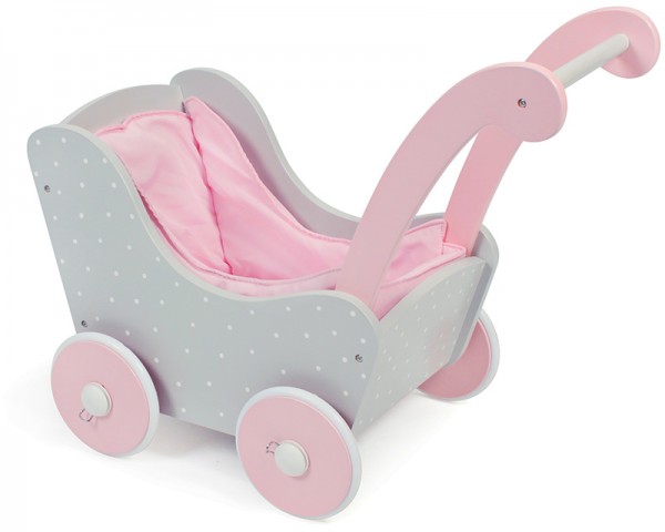 Holzpuppenwagen Puntos Grey (Rosa-Grau)
