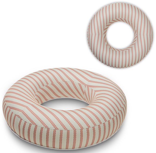 Großer Premium Schwimmring Saint Tropez mit Stoffbezug (Haselnuss-Beige)