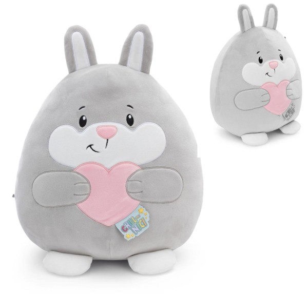 Großes Kuscheltier Chill-NICI Hase mit Herz (Grau)