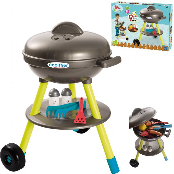 Barbeque Grill für Kinder mit Zubehör (Schwarz-Grün)