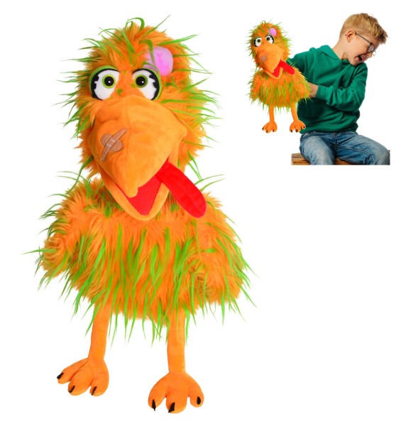Living Puppets Handpuppe Bernie-Birdie der Vogel 44 cm (Gelb-Grün)