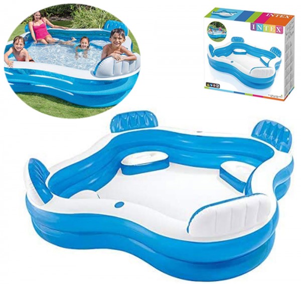 Schwimm-Center Family Lounge Pool mit 4 Sitzecken 229 x 229 cm