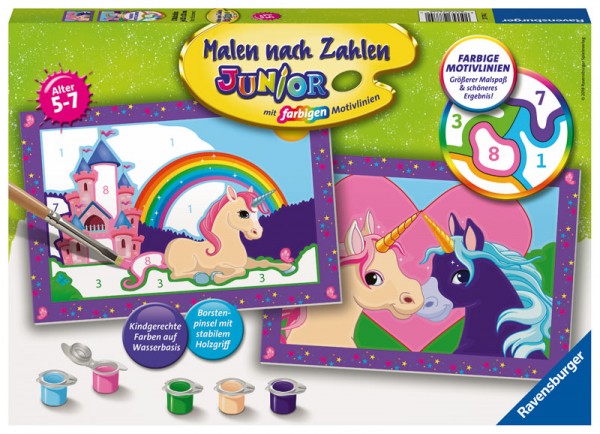 Malen nach Zahlen Bunte Einhornwelt