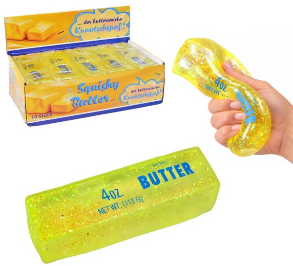 Maltose Butter mit Glitzer Funkelnder Quetschspaß 14 cm (Gelb)