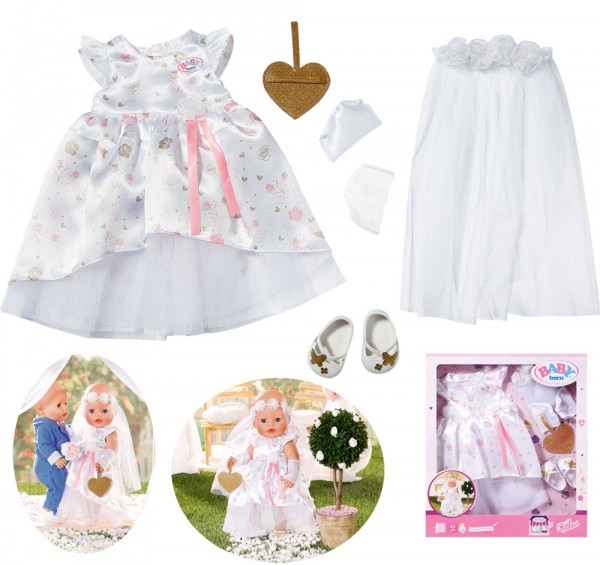 Baby Born Boutique Deluxe Braut Hochzeitskleid 43 cm (Weiß)