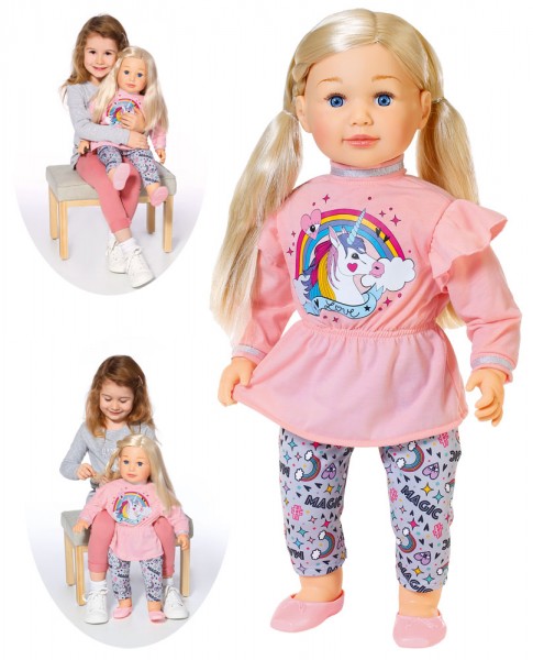 Große Puppe Sally 63 cm mit Haaren (Blond)
