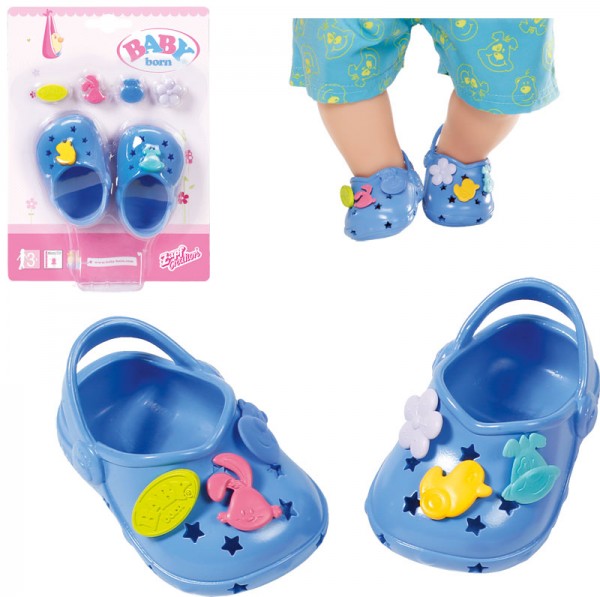 Baby Born Clogs mit Pins 43 cm (Blau)