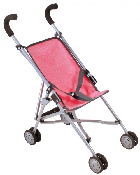 Puppenbuggy Roma (Melange Anthrazit-Pink)