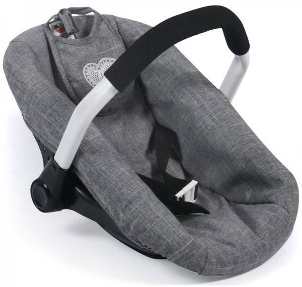 Puppenautositz mit Lätzchen (Jeans Grey)