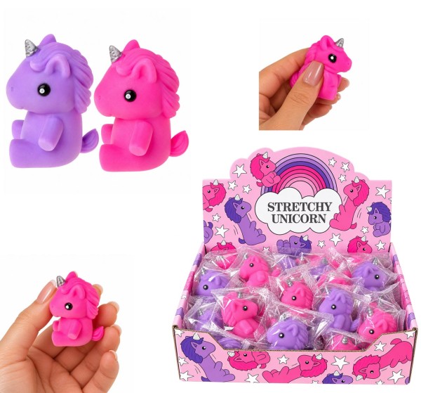 Kleines Strechy Einhorn mit Sandfüllung 6 cm (Sortiert)