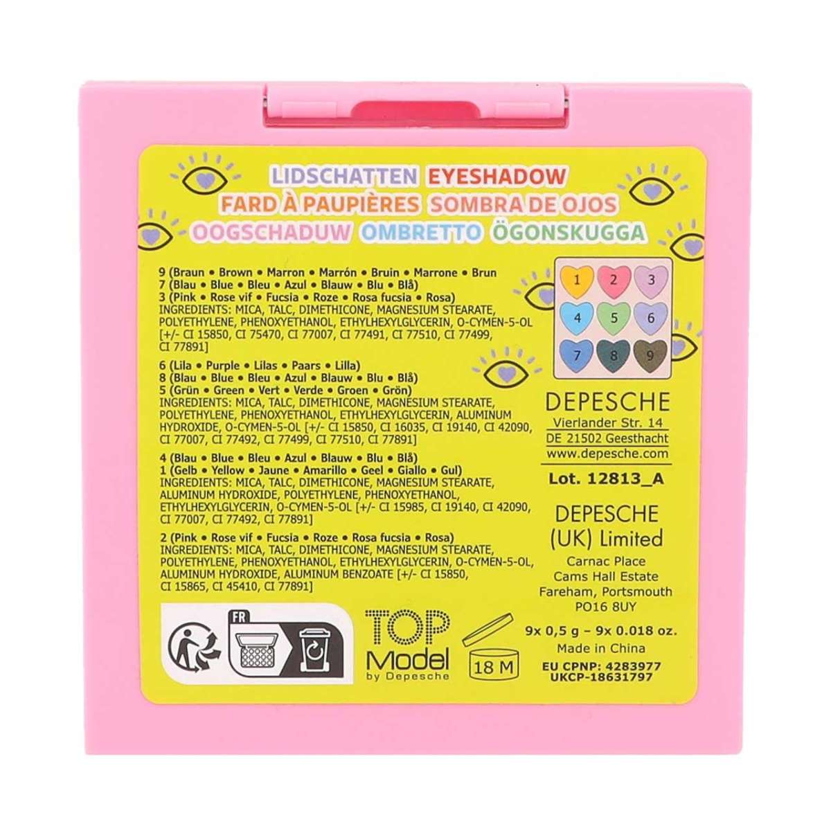 Dnyta Edelstahl-Make-up-Palette Herzförmig – 10,9x10,2 Cm, Mit Spatel, Zum Mischen Von Foundation
