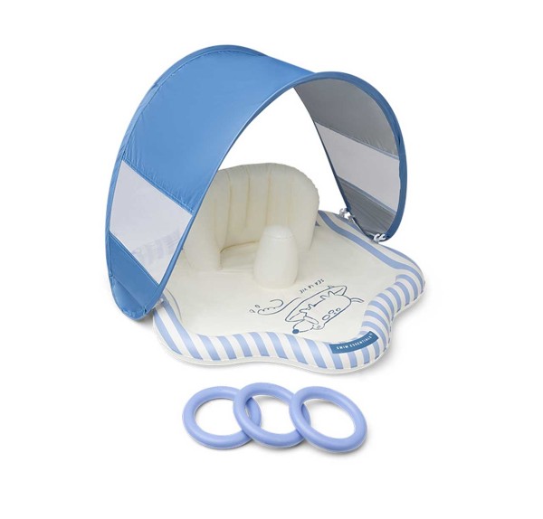 Aufblasbare Baby Wasserspielmatte mit Sonnendach (Blau)
