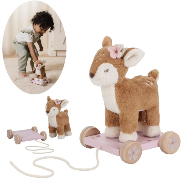 Nachziehtier Fairy Garden Reh 2in1 (Braun-Rosa)
