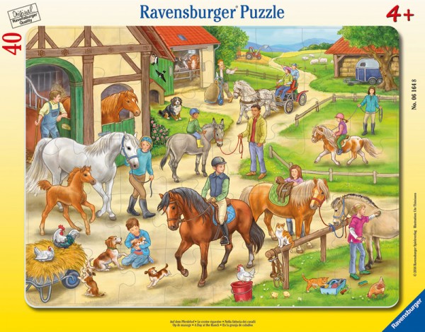 Rahmenpuzzle Auf dem Pferdehof mit 40 Teilen