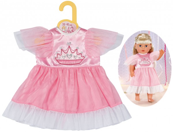 Dolly Moda Prinzessin Kleid Puppenkleid 43 cm (Rosa)