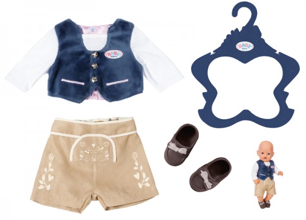 Baby Born Trachten-Outfit Junge 43 cm (Blau-Braun)