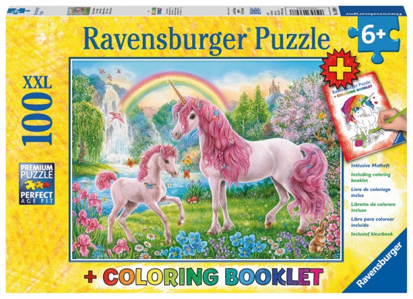 Kinderpuzzle und Malbuch Magische Einhörner ab 6 Jahren