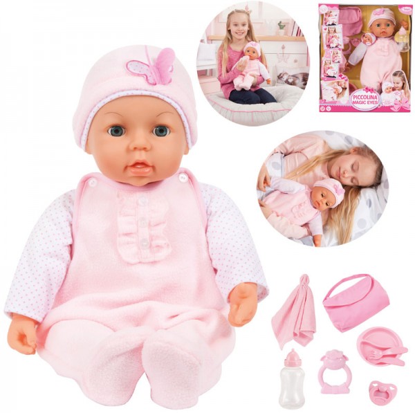 Funktionspuppe Piccolina Magic Eyes 46 cm (Rosa)