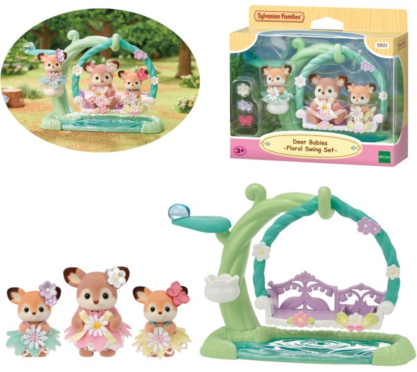 Sylvanian Families Reh Babys mit Blumenschaukel Spielset