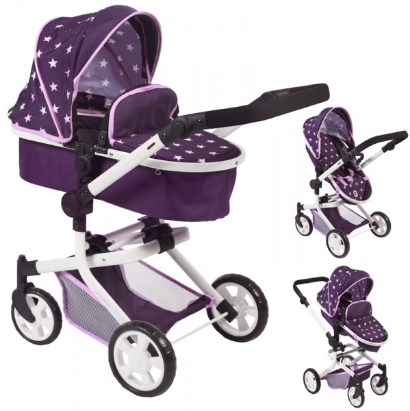 Puppenwagen Mika 2in1 (Stars Lila)