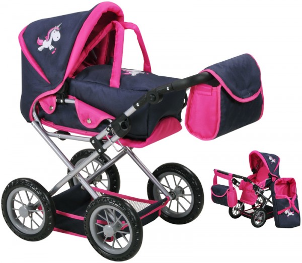 Puppenwagen Ruby Uma das Einhorn (Blau-Pink)